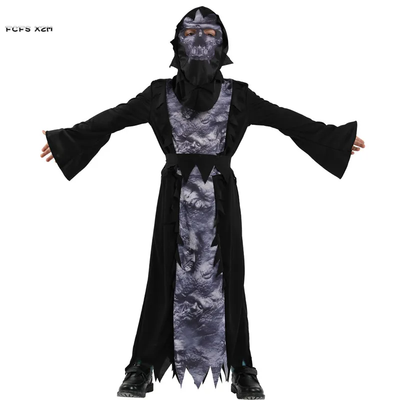 Us 2058 51 Offunisex Children Halloween Hell Devil Demon Costume Girls Boys Azrael Death Skeleton Cosplay Carnivl Purim Masquerade Party Dress On - 