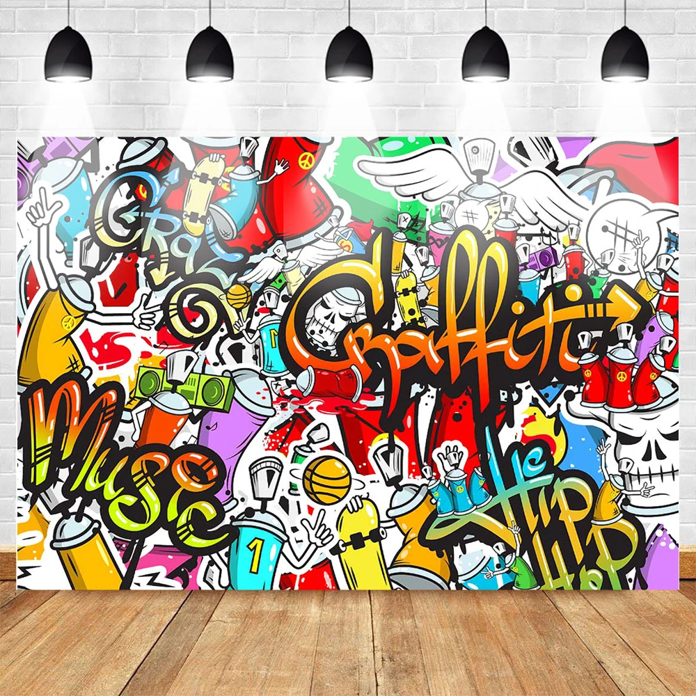 Hip Hop Backdrop 80s Theme Party Decoration Selfie Background Backdrops For Pictures Seamless Lightweight Easy Carry Photo Shoot Background Aliexpress
