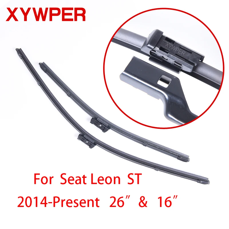 

XYWPER Wiper Blades for Seat Leon ST 2014 2015 2016 26"&16" Car Accessories Soft Rubber car windscreen wipers