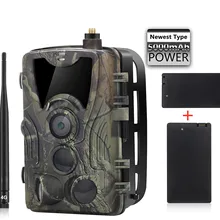 4G фотоловушка с антенной SMTP FTP Trail охотничья сотовая камера HC801LTELI 16MP фото Ловушки камеры для дикой природы с 2 шт 5000 Mah литиевая батарея