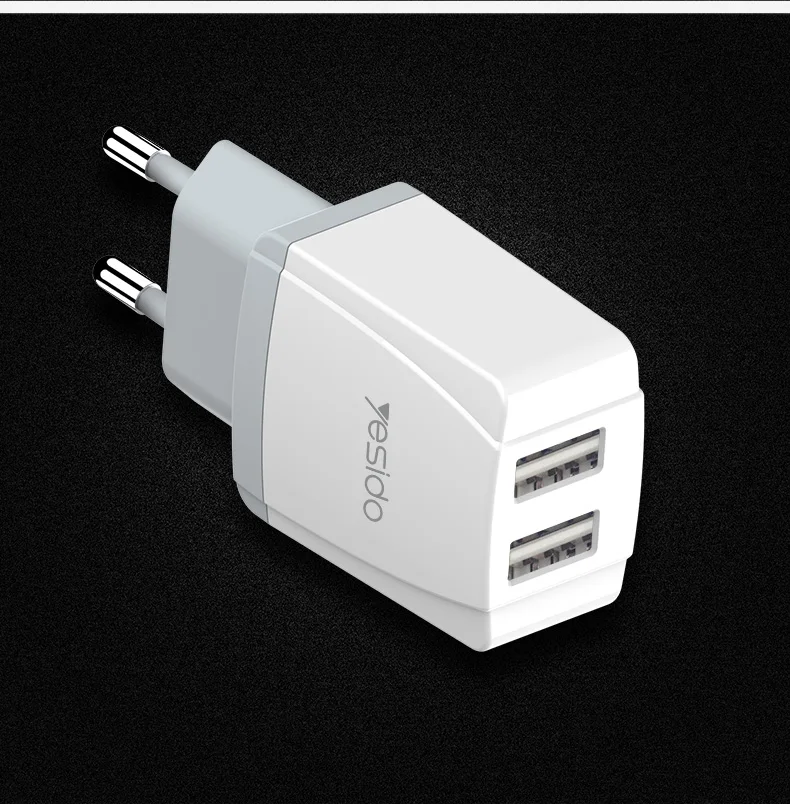 Yesido YC21 двойное настенное зарядное устройство USB с кабелем Micro USB для iPhone X XS 8 7 samsung Xiaomi быстрое зарядное устройство USB адаптер EU штекер