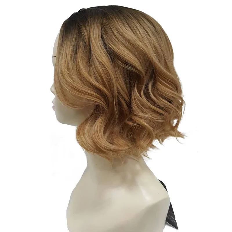 Women S Wig Medium Wavy Angled Bob Hairstyles Hair Synthetic Full