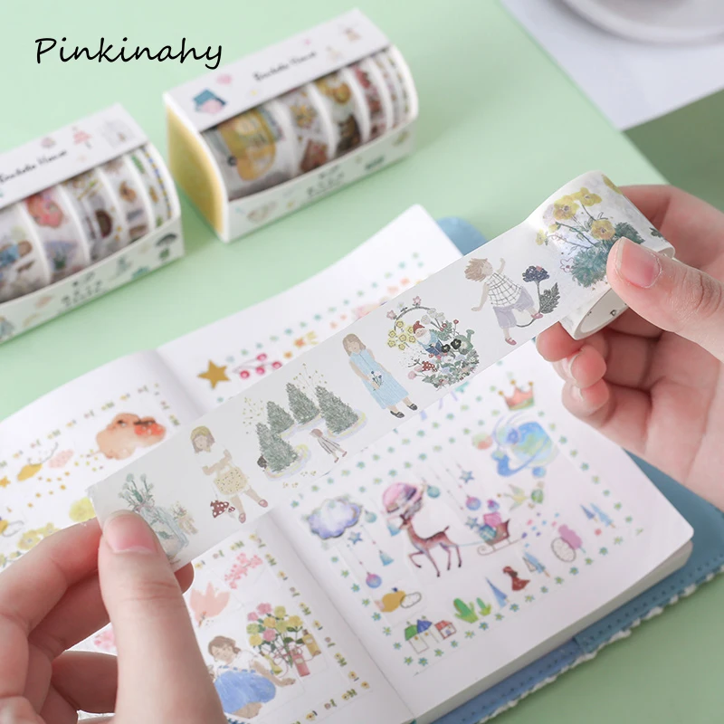 Sakura Girl планеты звездное небо Позолоченные пули журнал васи лента клейкая DIY
