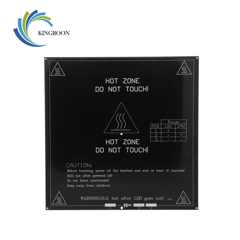Ceny Podgrzewane łóżko MK3 12V 24V czarne plakietki ostrzegawcze gorące części do drukarek 3D ciepła 214mm x 214mm aluminiowa płyta 3mm PCB akcesoria 1