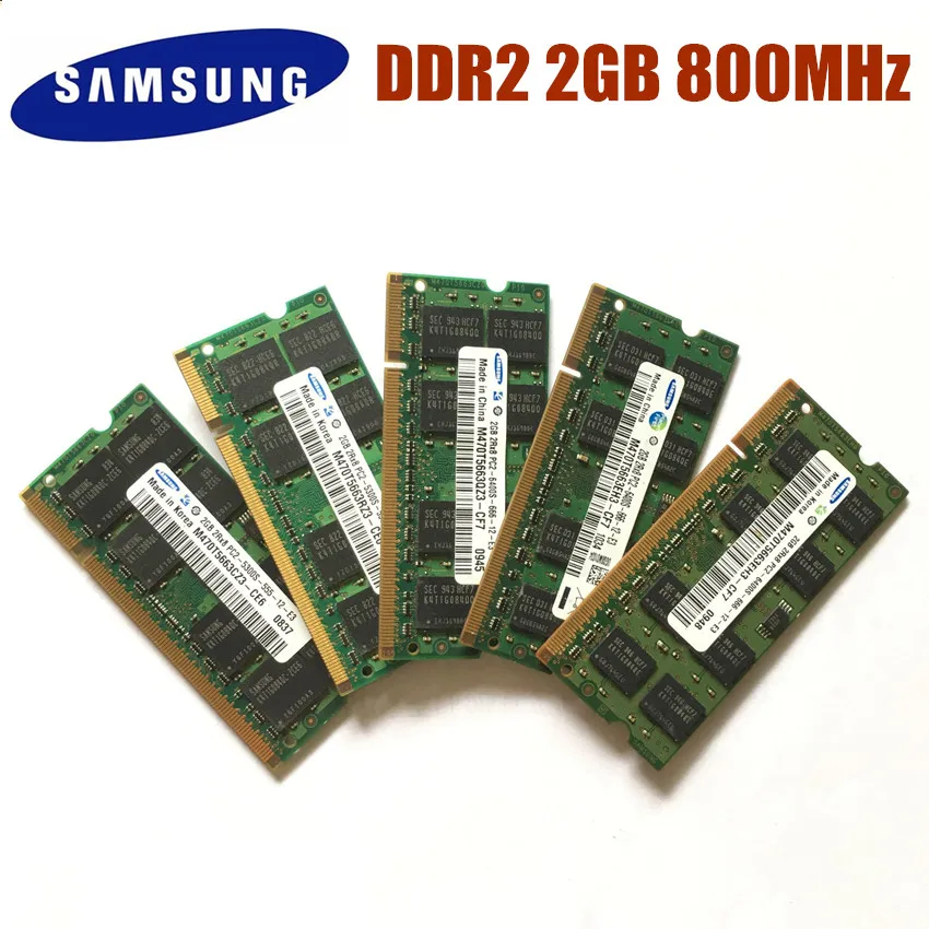 SAMSUNG 2 Гб 2RX8 PC2-6400S 800 МГц DDR2 2 Гб памяти ноутбука 2G pc2 6400 800 МГц модуль ноутбука SODIMM RAM
