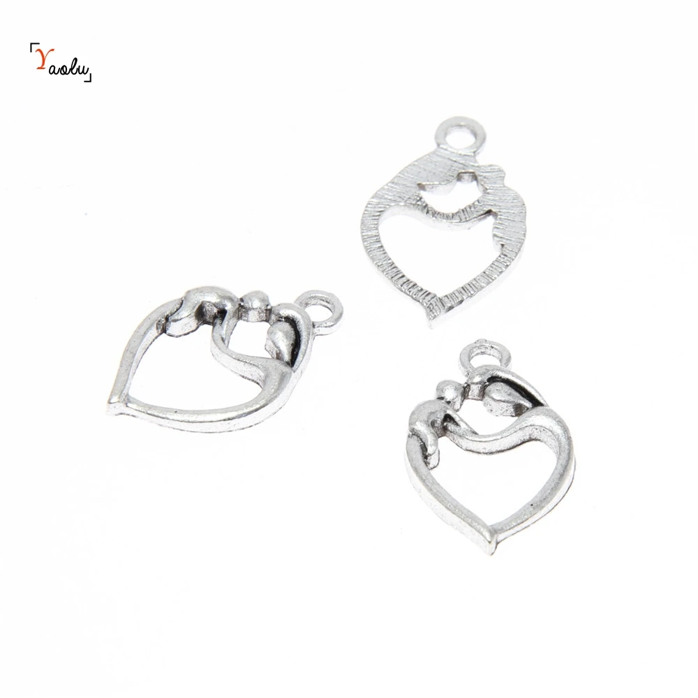 15 шт./лот подвески для мамы античные серебряные и ребенка 24x14x3mm | Украшения