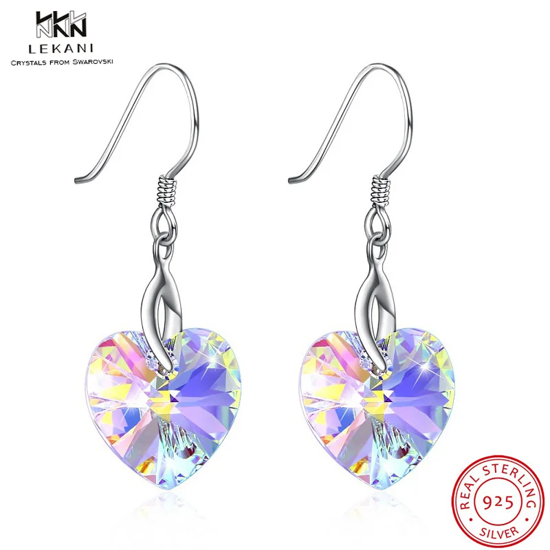 Женские серьги капельки с кристаллами Swarovski Cat и жемчугом LEKANI ювелирные изделия
