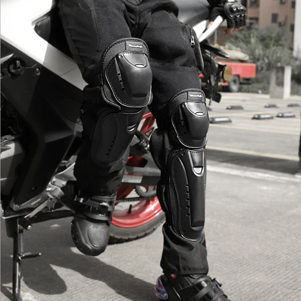 1 пара мотоциклетных гонок Защитное снаряжение для тела наколенник щиток черный прочный корпус сопротивление падению и сопротивление раздавливанию