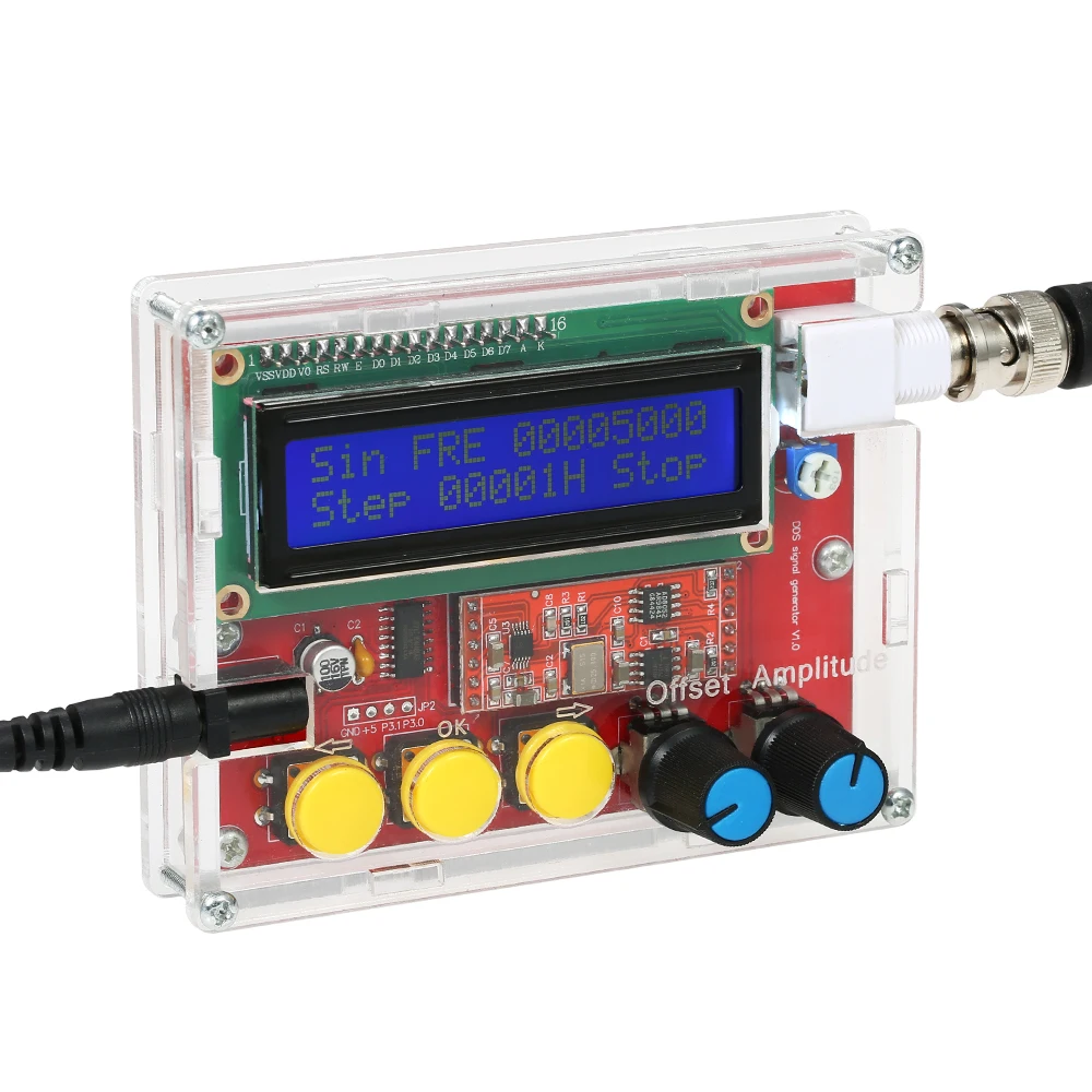 

AD9833 Signal Generator DIY Kit Sine/Triangle/Square Output 1~10000Hz Adjustable Step Value