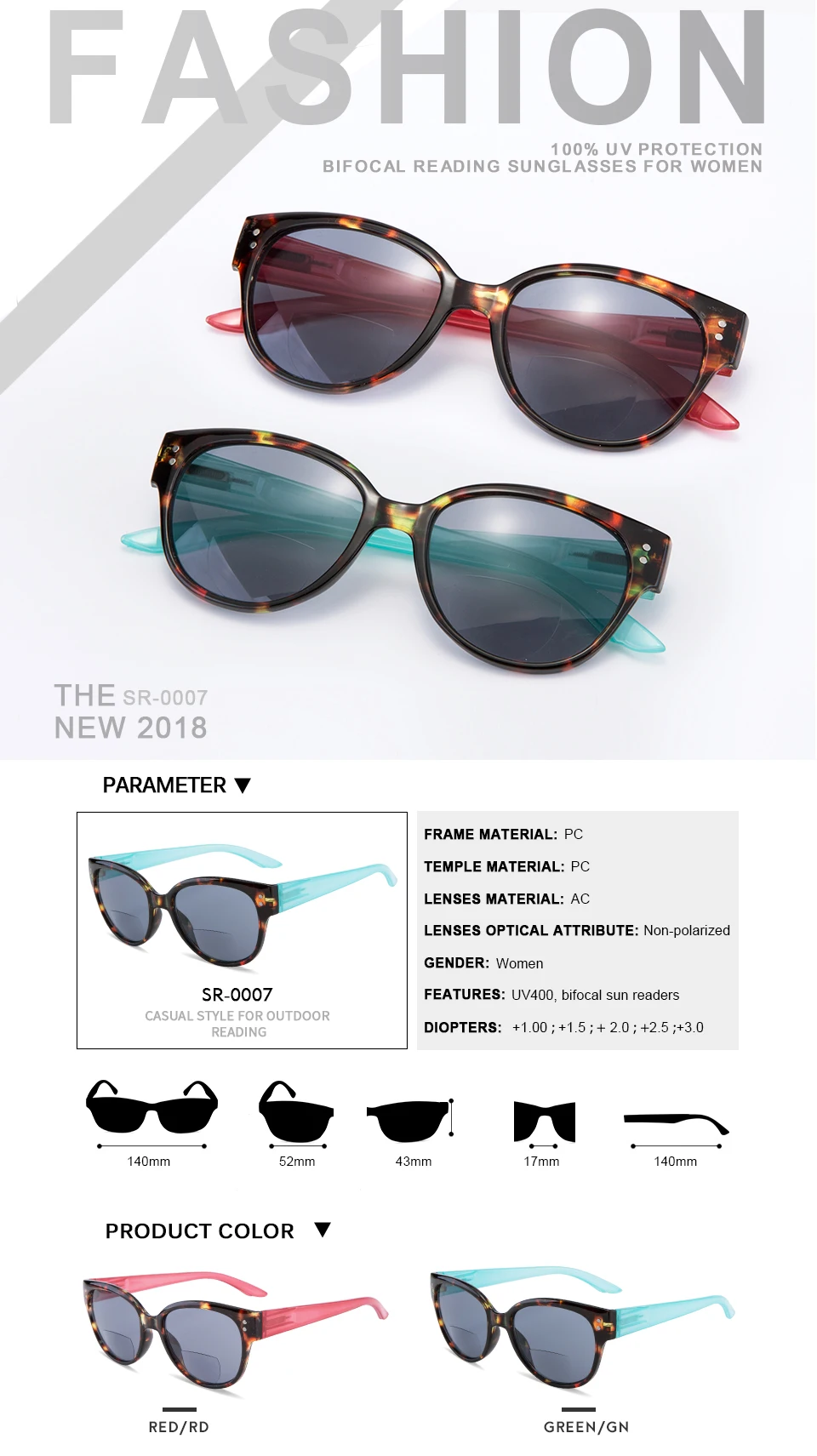 ladies bifocal reading sunglasses