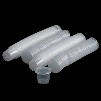 

100Pcs/lot Small Sauce Containers Package Box&Lid Wholesale Portable Transparent Clear Disposable Plastic Cups Food