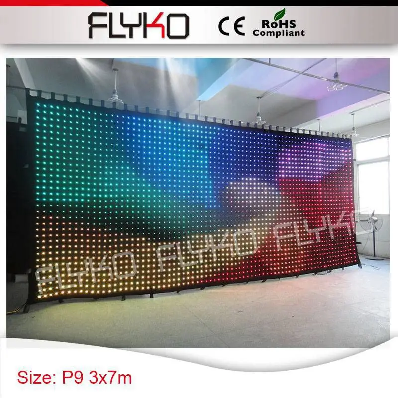 

vivid video velvet led cloth Stage decoration,Concert,Show,Exhibition P9 3x7m led video curtain