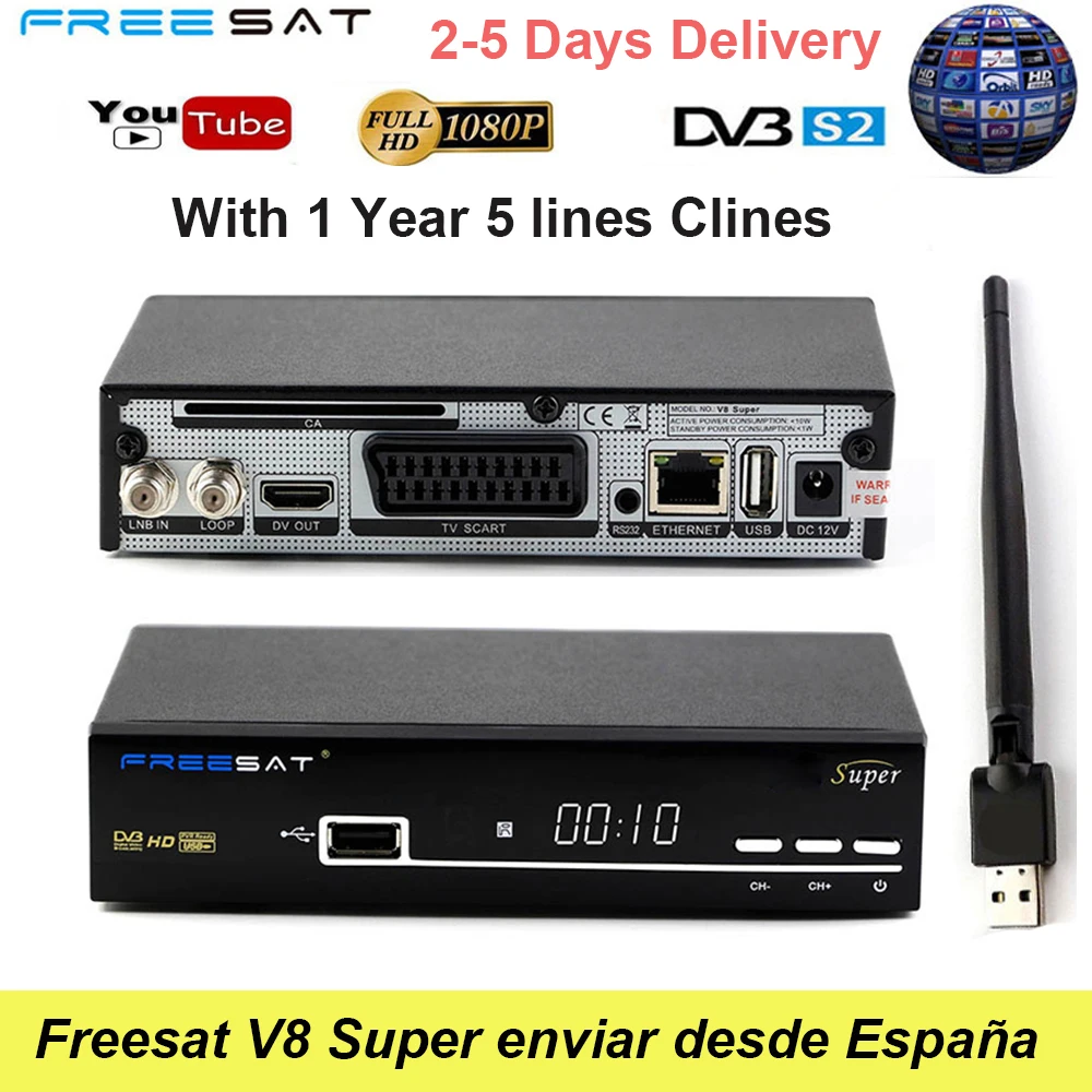 V8 Super DVB S2 Satellite font b tv b font font b Receiver b font HD