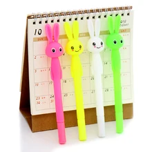 4 шт./лот красивый Творческий мультяшный кролик выражение нейтральная ручка Kawaii Кролик стираемые ручка дети подарок, школьные принадлежности канцелярские