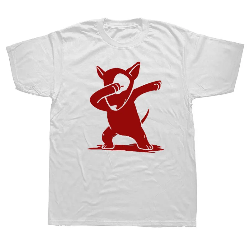 Забавная натирающая Английский бультерьер Футболка Мужская хлопковая футболка с коротким рукавом собака футболка мужская с кошкой печать мужская Молодежная забавная футболка - Цвет: WHITE