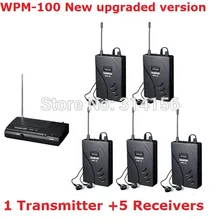 Модернизированный Takstar WPM-100/wpm100 UHF сценическая Беспроводная система монитора наушники-вкладыши беспроводные стерео 1 передатчик+ 5 приемников