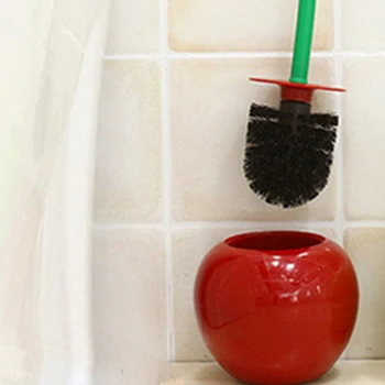 

Cool Lovely Cherry Lavatory Brush Cherry Toilet Brush With Brush Holder Plastic Bathroom Toilet Brush Holder