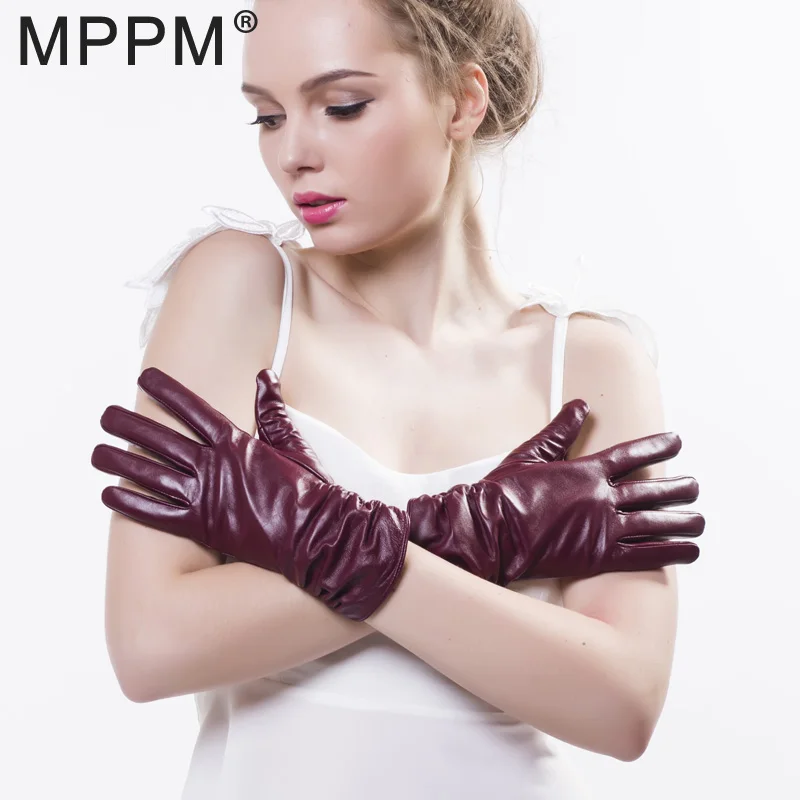 Специальные Зимние Модные женские перчатки MPPM из натуральной кожи модные теплые