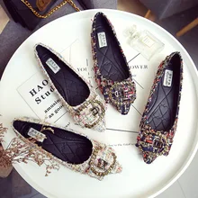 Обувь с пряжкой buckle Strap Flats; женские фирменные дизайнерские лоферы с пряжкой и кристаллами; Новинка года; балетки; женские эспадрильи без застежки; большие размеры