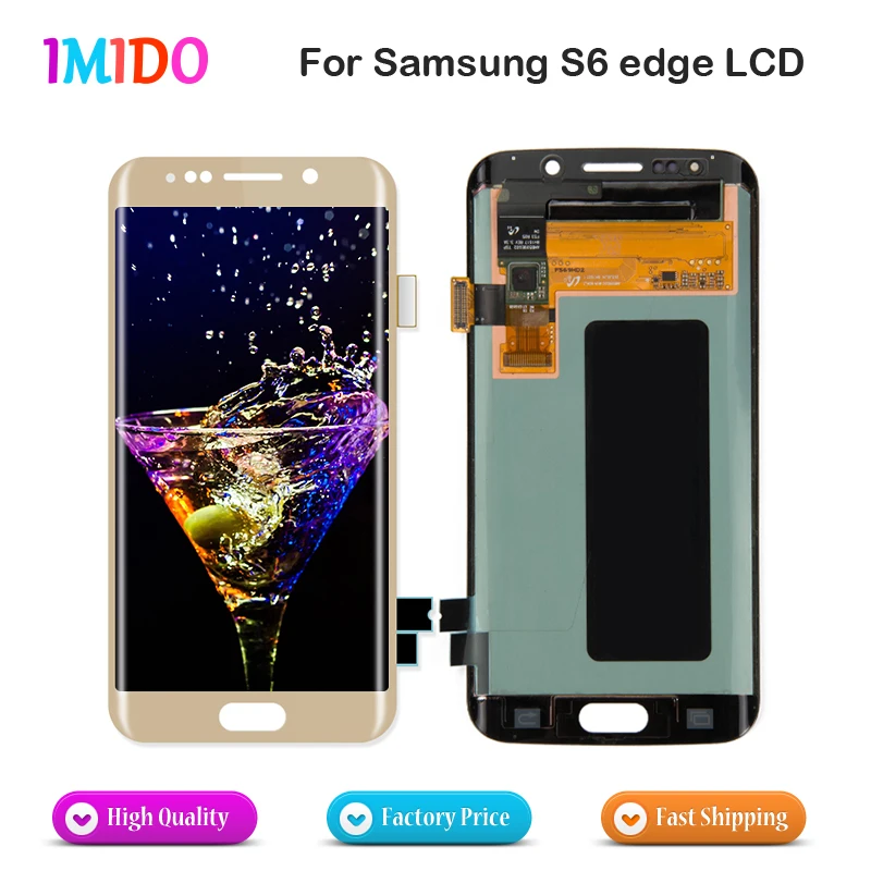 

100% Super Amoled For Samsung Galaxy S6 Edge G925I G925F LCD Touch Screen Digitizer Assembly Replacement No Dead pixel