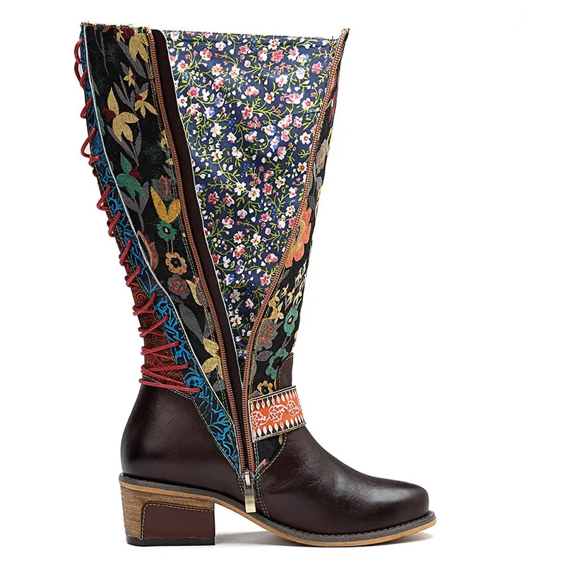 Женские высокие резиновые сапоги на платформе SONDR botas altas mujer коричневые из