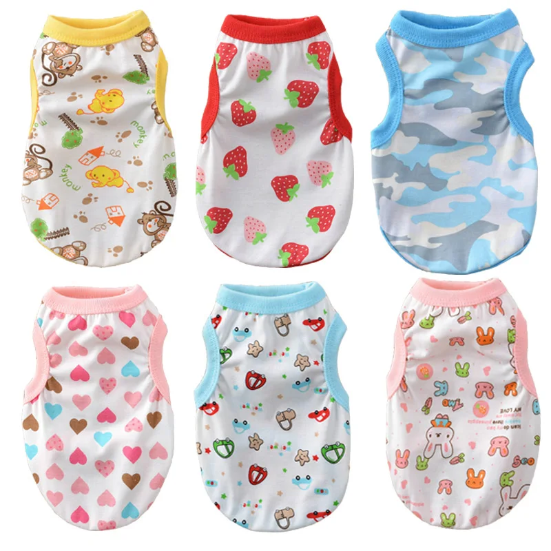 

Print Dog Clothes Summer Cotton Cat Dog Vest Small Medium Dogs Pets Clothing Cartoon Cheap Pet Clothes For Dogs Chihuahua York
