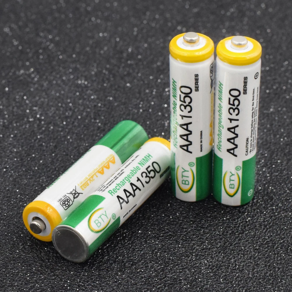 YCDC Перезаряжаемые Ni-MH(никель-металл-гидридные) батареи AAA HR3 AM4 1350 мАч ni-mh аккумуляторная батарея многоцелевой мощности - Цвет: 4PCS
