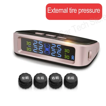 

External Solar TPMS Car Tire Pressure Alarm Monitor System Display Temperature