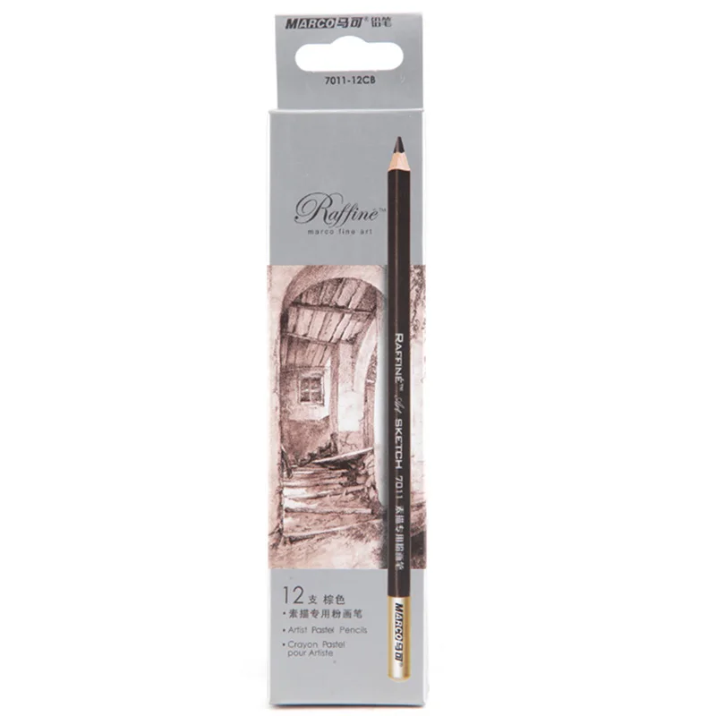 Марко Раффин 7011 серия Рисование эскиз порошок Кисть коричневый карандаш эскиз угольная ручка - Цвет: 7011 12CB