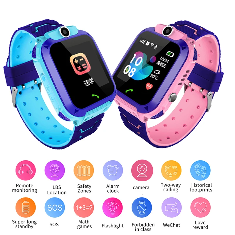 2019 New Smart watch LBS Kid SmartWatches Baby Watch for Children SOS Call Location Finder Locator Tracker Anti Lost Monitor+Box