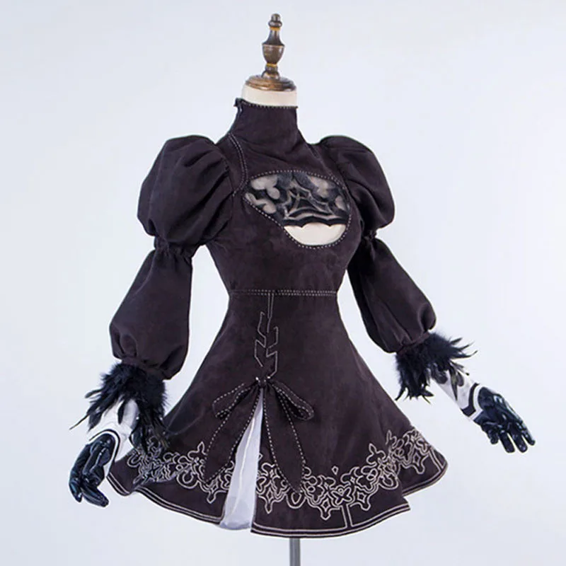 Костюм для косплея Nier Automata 2B аниме платье на Хэллоуин униформа бесплатная