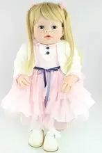 NPKCOLLECTION New Arrival Clothing Model 70cm Silicone Reborn Baby Doll Safety Silicone Baby Reborn Doll with Golden Hair