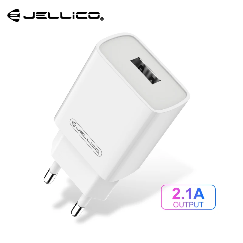 

Jellico 5V 2.1A USB Charger for Mobile Phone EU Charger Plug Travel Wall Charger Adapter For iPhone Samsung Xiaomi Phone Charger
