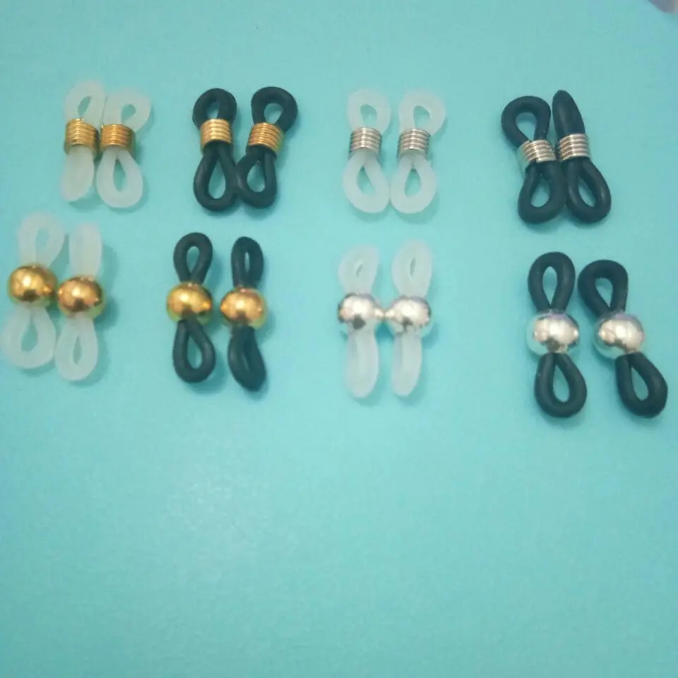 

Hot New Lowest Price 10pcs White/Black Rubber Sunglasses Glasses Rope Connectors Eyewear Holder Accessories For Jewelry Making