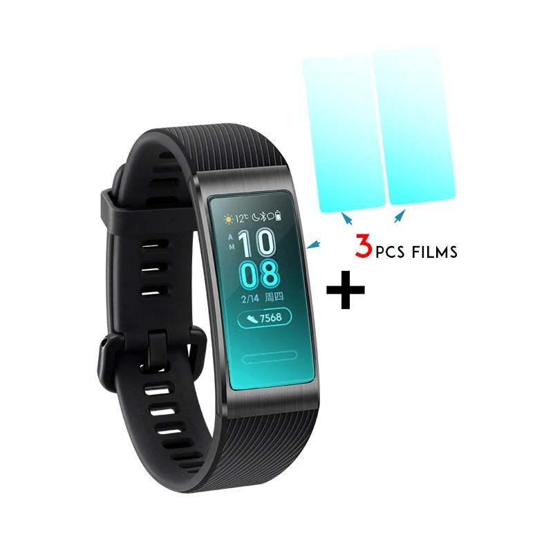 huawei Band 3 Pro Smartband gps металлическая рамка Amoled полноцветный дисплей сенсорный экран Датчик сердечного ритма датчик сна - Цвет: BLK add films