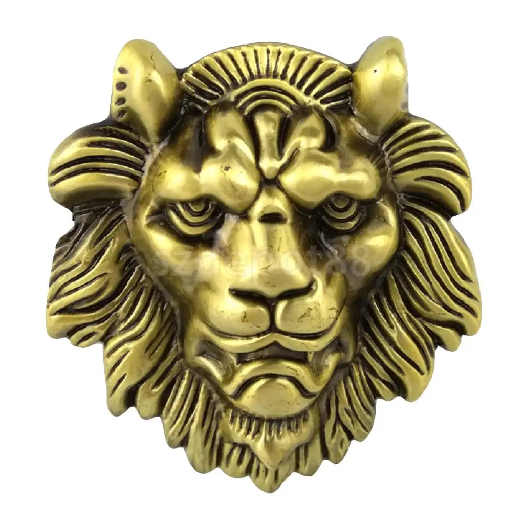 Big Lion Head Belt Gold Lion Buckle Belt Bccessories Animal Style Western Cowboy