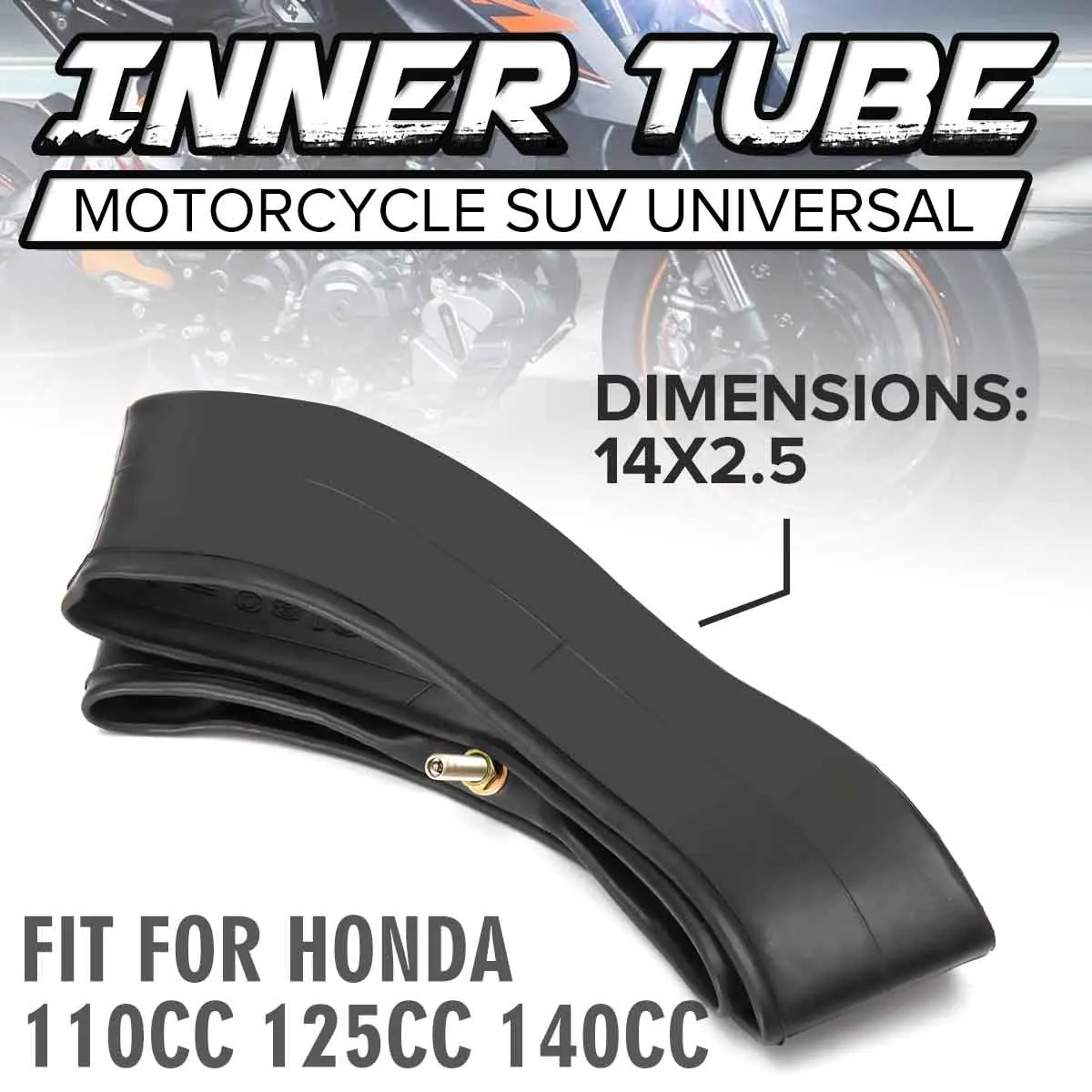 

Universal 14 Motorcycle Inner Tube 14x2.5 Outer Tire Wheels Tube For Scooter Dirt Pit Bike for Honda 110cc 125cc 140cc