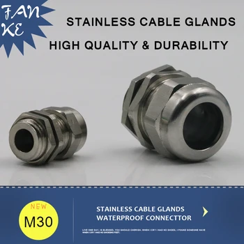 

1piece M30*1.5 Cable Gland Stainless Steel Wire Rope Connector IP68 Cord Grips and Strain Relief Fittings For 13-18mm