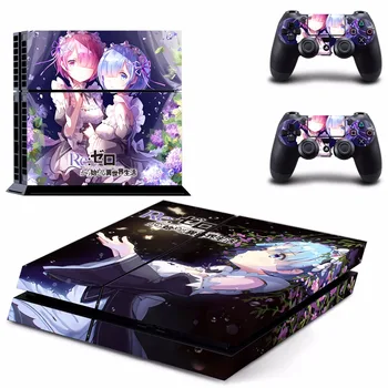 

new Re Life in a different world from zero Decal Skin Sticker For Sony Playstation 4 PS4 Console protection film+2Pcs Controller