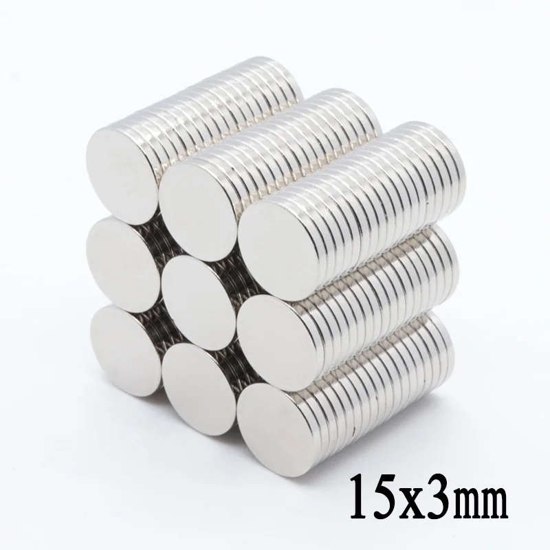 

100pcs 15x3 mm N35 Strong Disc NdFeB Rare Earth Magnet 15*3 mm Neodymium Magnets 15MMX3MM