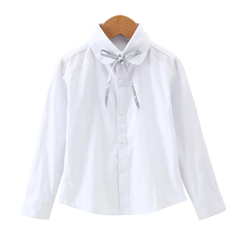 Girls Cotton Shirts For Children School Uniforms Long Sleeve Toddler ...