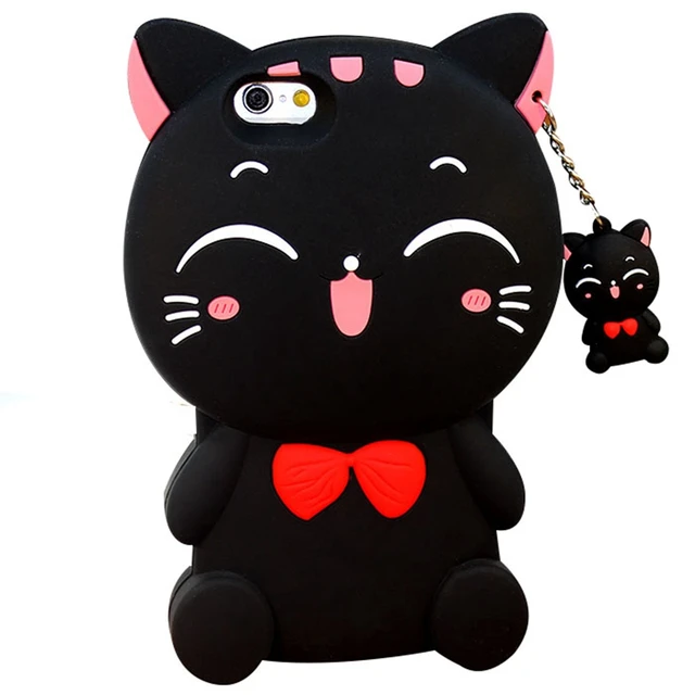Phone Cases For iPhone 5 S 5S Coque Case Silicon 3D Cute Cartoon Shell For iPhone5 Back Cover For iPhone 5se Case Capinha Para lucky cat