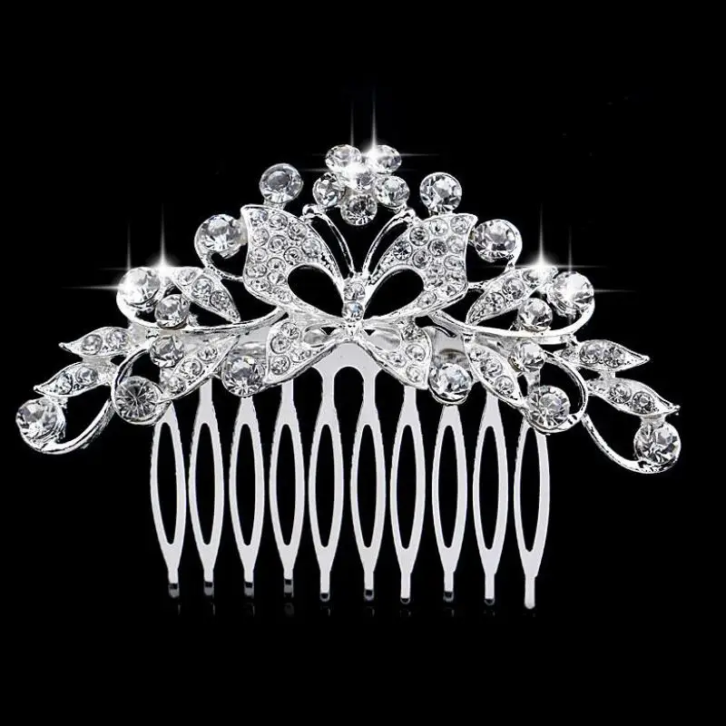 

European And American Quality Comb Comb Bridal Headdress Butterfly Jewelry Wholesale Alloy Explosion