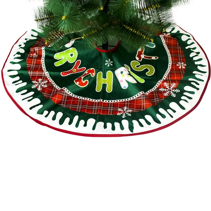 

90cm Christmas Tree Skirts Under The Christmas Tree Ground Around Floor Mat Christmas tree ornament Navidad Party Supplies zh1