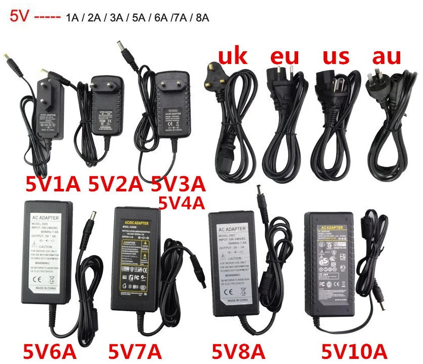 DC5V DC12V DC15V 1A 2A 3A 5A 7A 8A 10A светодиодный адаптер Питание для светодиодный полосы лампы освещения светодиодный Мощность драйвер штепсельной вилки