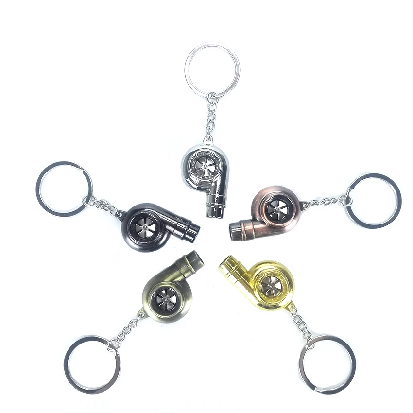 

Real Whistle Sound Turbo Keychain Sleeve Bearing Spinning Auto Part Model Turbine Turbocharger Key Chain Ring Keyfob Keyring