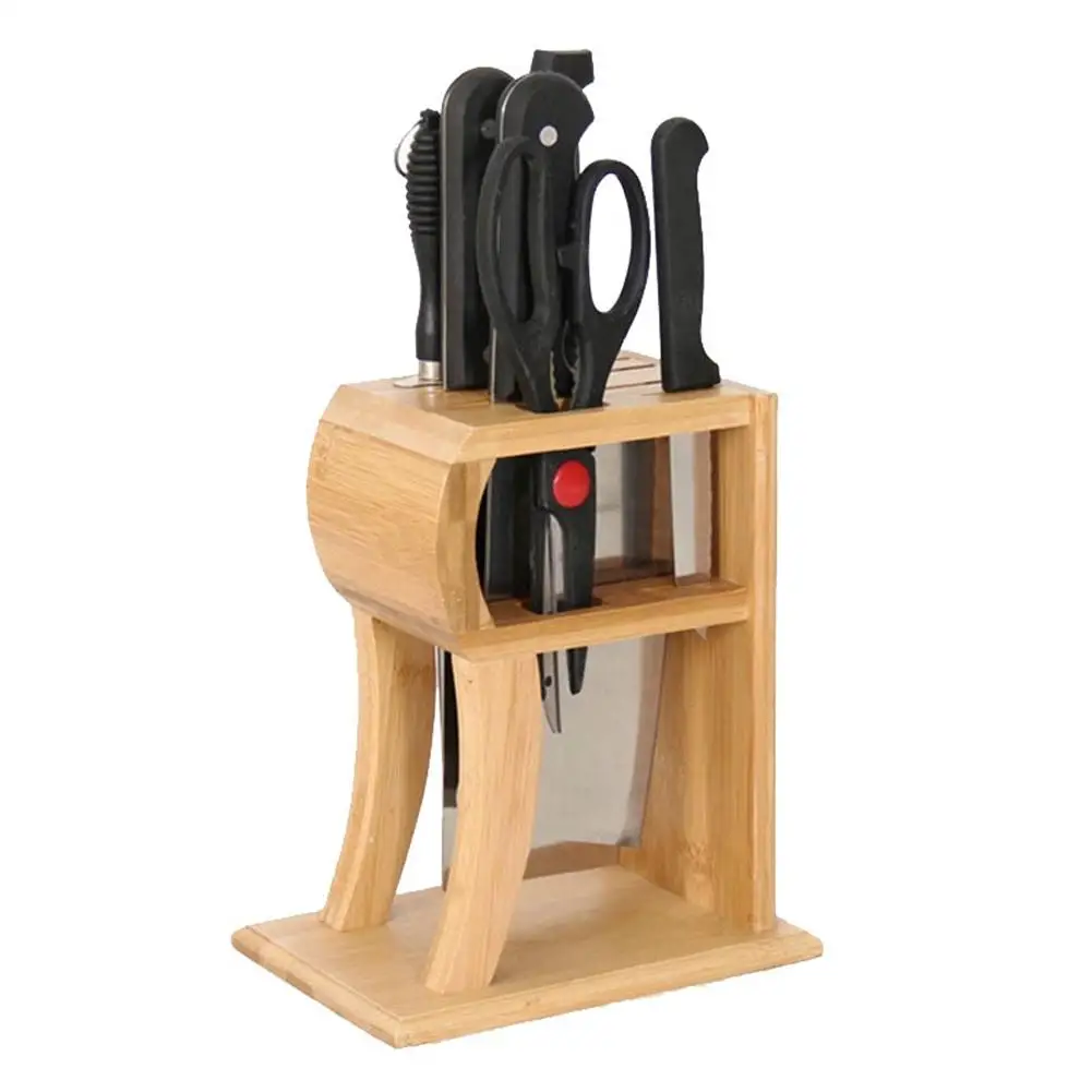 Kitchen Supplies R Type Wooden Cutter Holder Rack Multi Tool Kitchen