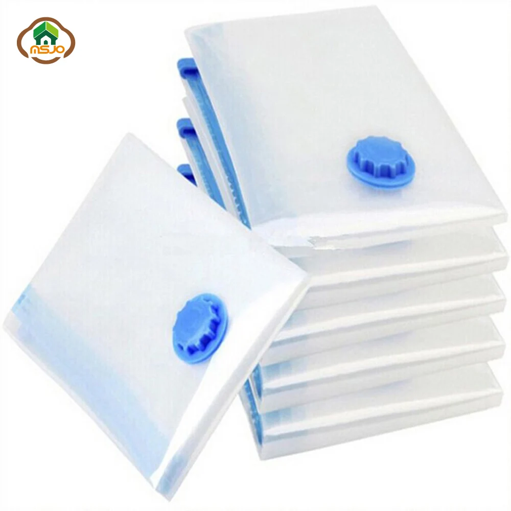 Msjo حقيبة فارغة ل صندوق تخزين ملابس حقيبة شفافة طوي اضافية كبيرة حجم مضغوط المنظم مساحة للتخزين ختم حقيبة التخزين