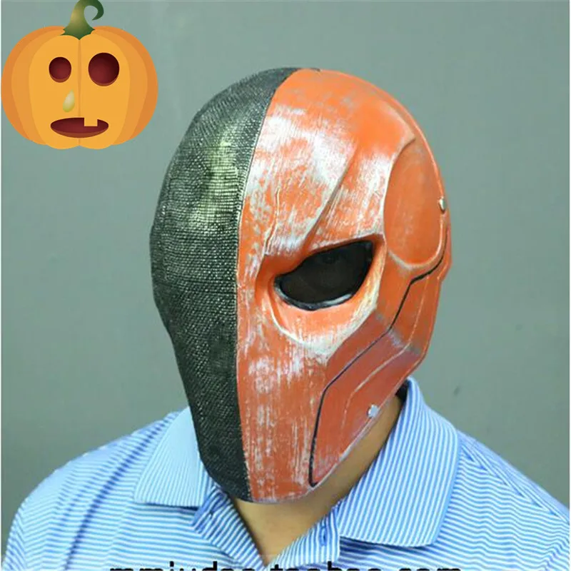 

Famous Movie Version Orange Deathstroke Mask Helmet Arkham Deathstroke Mask Cosplay Props Halloween Party Cosplay Mask Free size