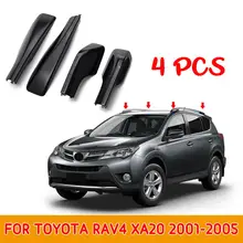 4 шт./компл. чёрный для автомобильного стайлинга крыша чехол для барбекю бар рельс конец замена оболочки аксессуары для Toyota RAV4 XA20 2001-2005